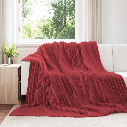 Filtar 6 st Bordeaux Röd 240 x 220 cm 8.76 Fleece