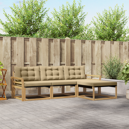 Utomhussoffset 4 st Vit och Beige