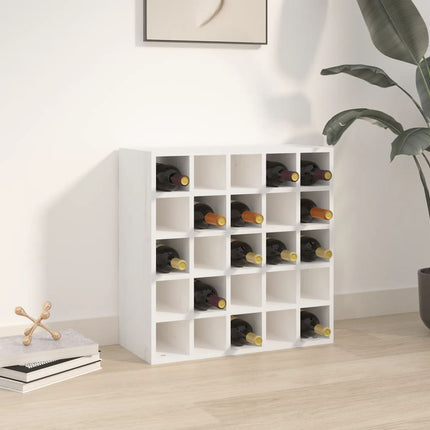 Vinskåp vit 56x25x56 cm massivt trä furu