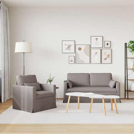 Soffset 2 st Taupe tyg