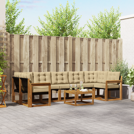 Utomhussoffset 8 st Naturlig och Beige