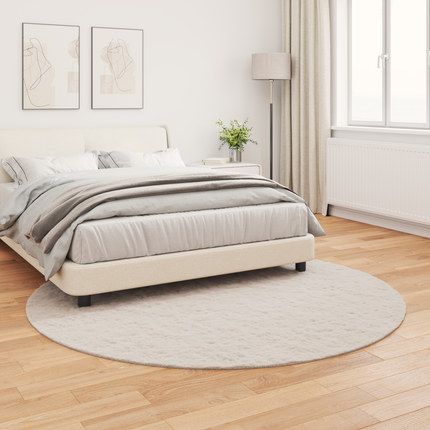 Halkfri matta i konstgjord kaninfäll OLITE Beige Ø 160 cm