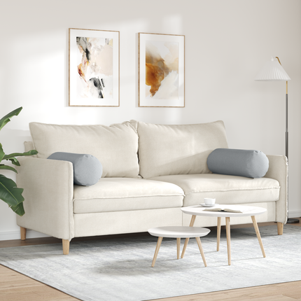 Bolsterkuddar 2 pcs Ljusgrå Ø 25 x 70 cm tyg