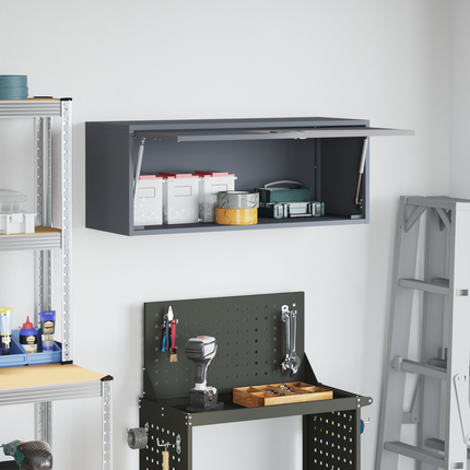 Vägghylla för garage Antracit 90 x 33 x 35 cm