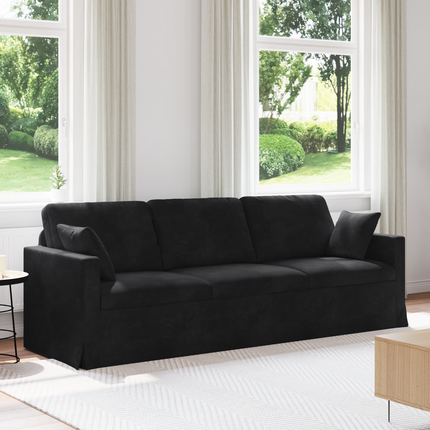 Soffa Svart 228 x 78 x 80 cm Sammet