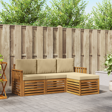 Utomhussoffset 4 st Naturlig och Beige