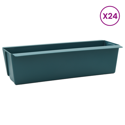 Blomlådor för Euro-pallar 24 st Grön 36 x 13,5 x 9,5 cm