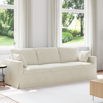 Soffa Kräm 228 x 78 x 80 cm Sammet