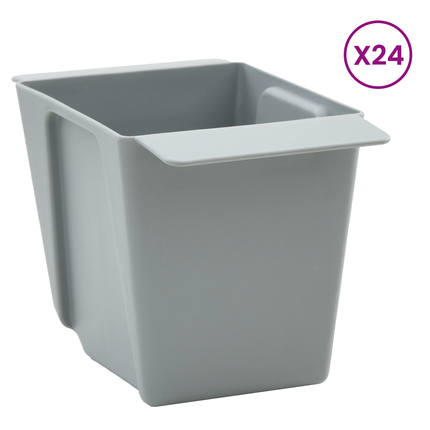 Blomlådor för Euro-pallar 24 st Ljusgrå 13,5 x 9 x 9,5 cm