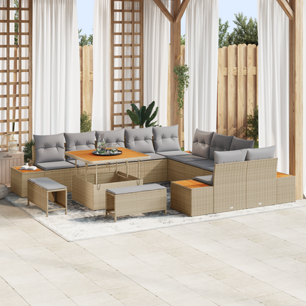 Trädgårdsoffset 13 st 12-Antal sittplatser Beige och Ljusgrå