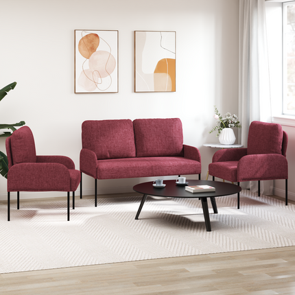 Soffgrupper 3 st Vinröd Plywood