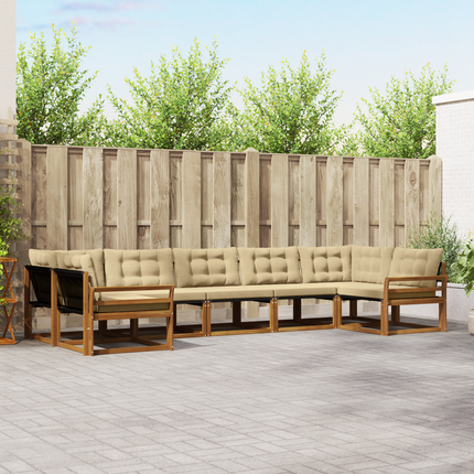 Utomhussoffset 7 st Naturlig och Beige