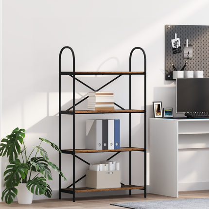 Hyllsystem 4 nivåer 80 x 30 x 146 cm Konstruerat trä