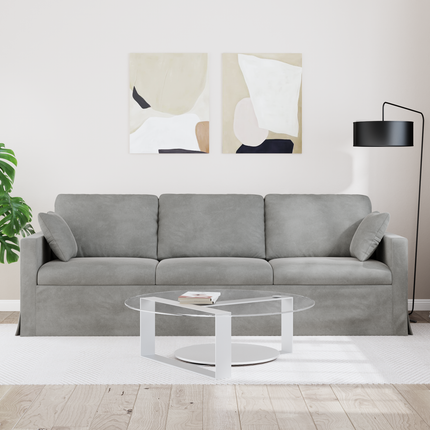 Soffa Ljusgrå 228 x 78 x 80 cm Sammet