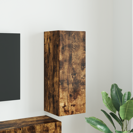 TV Vägghylla 30 x 31 x 80 cm Rökt ek Konstruerat trä
