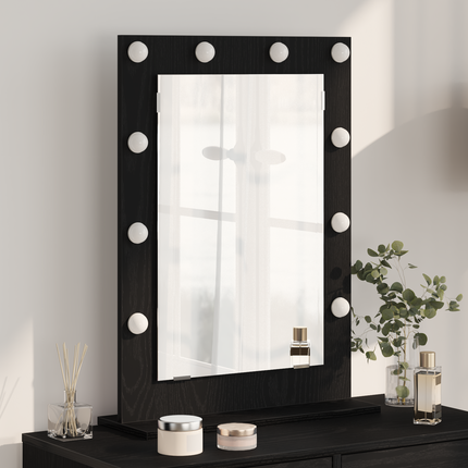 Smink Spegel Svart Ek 70 x 50 x 18 cm Glas och konstruerat trä