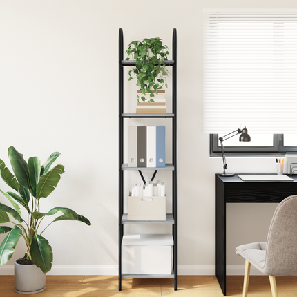 Hyllsystem 5 nivåer 40 x 30 x 183 cm Konstruerat trä Grå Sonoma