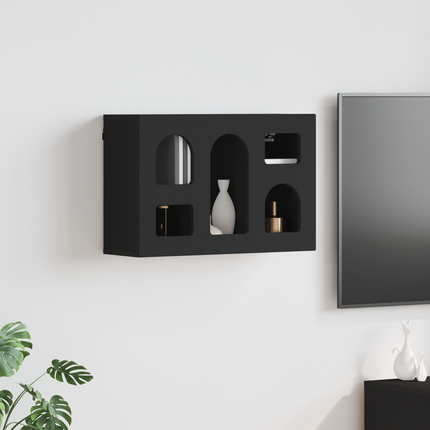 Hängande skåp ELST Svart 60 x 20 x 40 cm Konstruerat trä