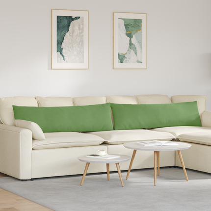 Sofakuddar 2 pcs Ljusgrön 145 x 40 cm Kordread tyg