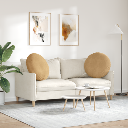 Sittkuddar 2 st Sammet Brun Ø 80 x 29 cm
