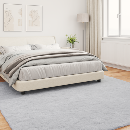 Halkfri matta i konstgjord kaninfäll OLITE Grå 200 x 200 cm