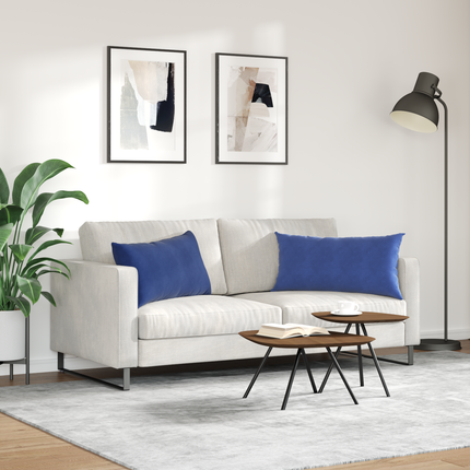 Sofakuddar 2 pcs Polisblå 80 x 40 cm Kordread tyg