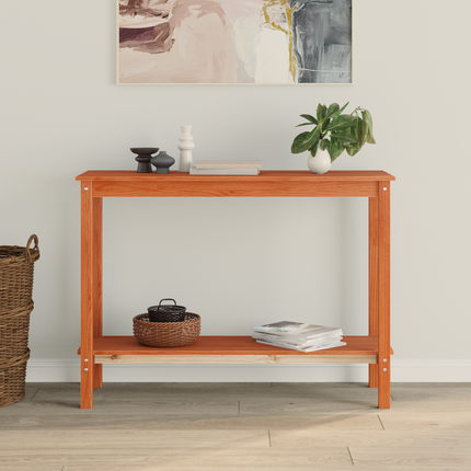 Konsolbord med hylla VaxBrun 110 x 40 x 80 cm Massivt furu