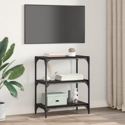 Bokskåp Svart ek 60 x 33 x 70,5 cm Konstruerat trä och järn