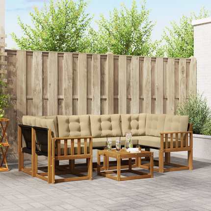 Utomhussoffset 7 st Naturlig och Beige