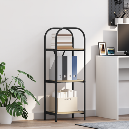 Hyllsystem 3 nivåer 40 x 30 x 109 cm Konstruerat trä Sonoma-ek