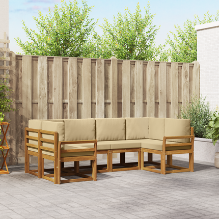 Utomhussoffset 6 st Naturlig och Beige