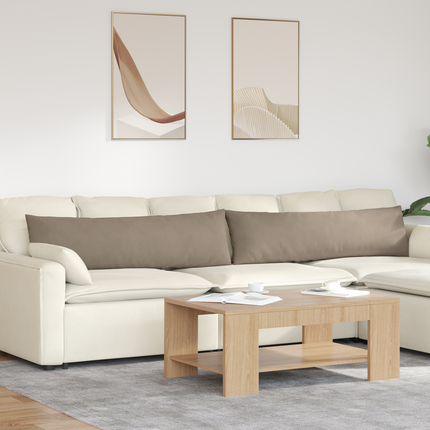 Sofakuddar 2 pcs Taupe 145 x 40 cm tyg