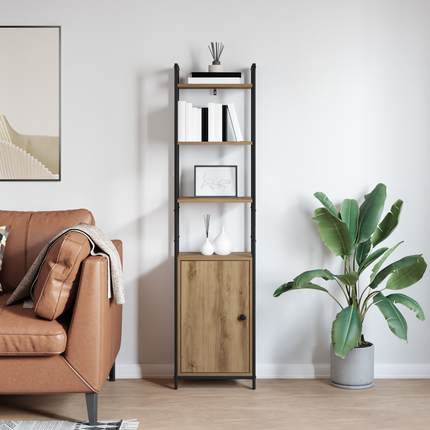 Bokskåp 6 nivåer 40 x 24 x 161 cm Konstruerat trä Artisan Ek