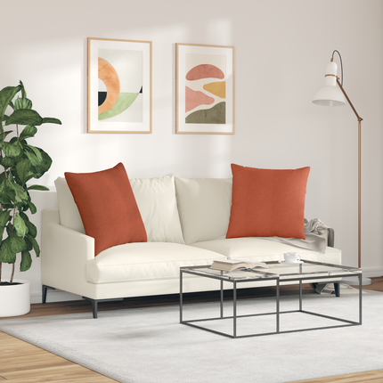 Sofakuddar 2 pcs Röd orange 60 x 60 cm Kordread tyg