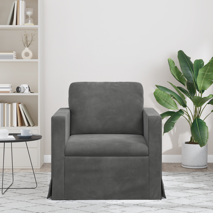 Soffa Mörkgrå 78 x 78 x 80 cm Sammet
