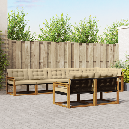 Utomhussoffset 8 st Naturlig och Beige