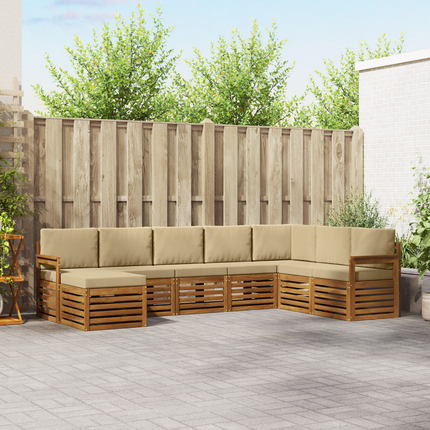 Utomhussoffset 8 st Naturlig och Beige
