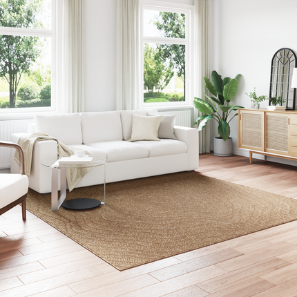 Områdesmattor Moiré AGIRA Naturfärg 240 x 240 cm Polyester