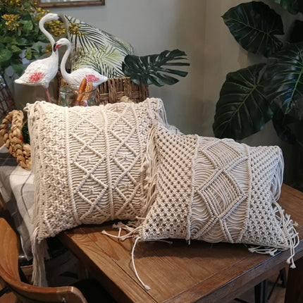 Bohemian Hand-woven Macrame Cotton Cushion Cover