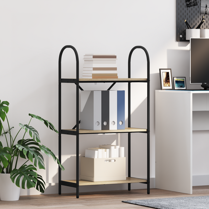 Hyllsystem 3 nivåer 60 x 30 x 109 cm Konstruerat trä Sonoma-ek