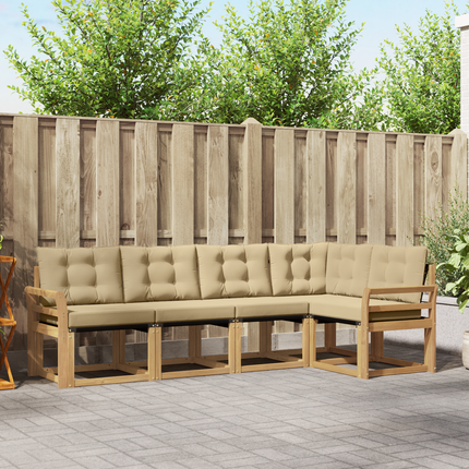Utomhussoffset 5 st Vit och Beige