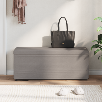 Pall Taupe 101 x 41 x 40 cm Tyg och Konstruerat Trä