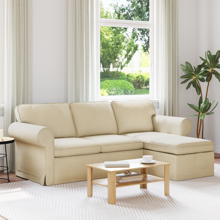 Soffa Kräm 215 x 138 x 80 cm tyg
