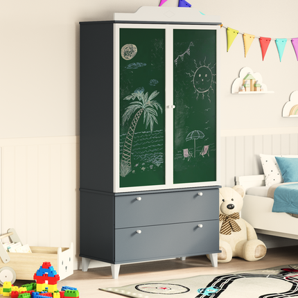 Barnens kreativa förvaring ROROS Grå och Vit 90 x 45 x 180 cm