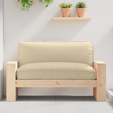 Kudde Beige 120 x 80 x 12 cm Oxford Tyg