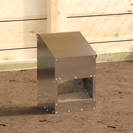 Hönsfodertråg Silver 21 x 16 x 33 cm Galvaniserat Stål