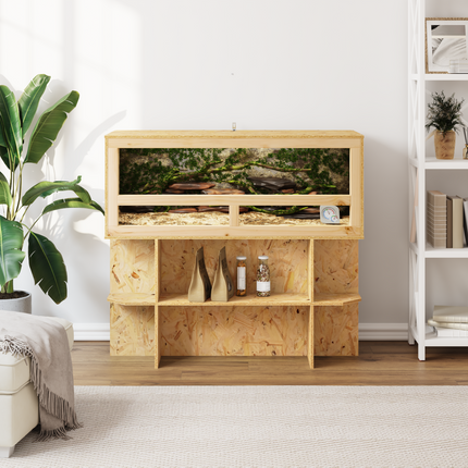 Terrariebas med hylla Brun 100 x 40 x 50 cm OSB
