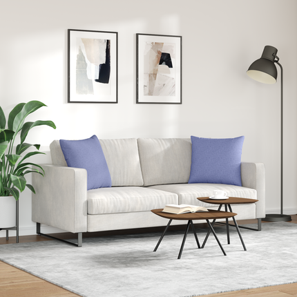 Sofakuddar 2 st tyg Jeansblå 50 x 50 cm