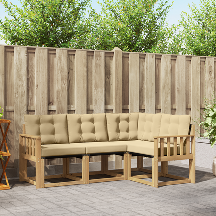 Utomhussoffset 4 st Vit och Beige