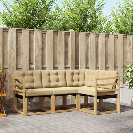 Utomhussoffset 4 st Vit och Beige